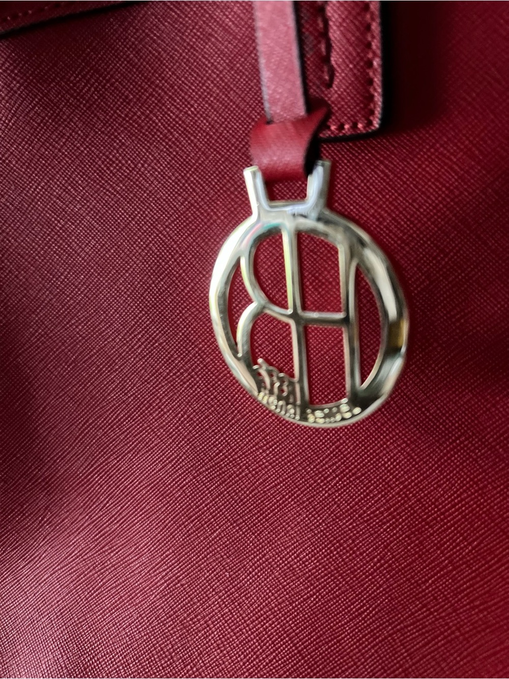 henri bendel Red Card Holder Charm with Gold-Tone Logo